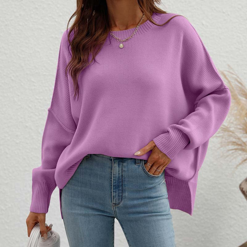 Zoé | Pull en Tricot Décontracté de Couleur Unie