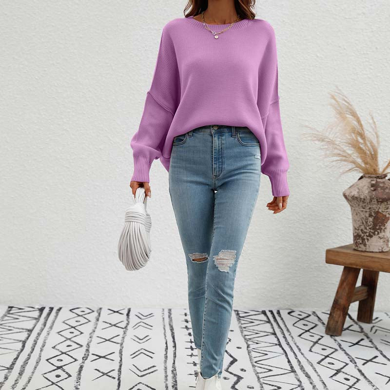 Zoé | Pull en Tricot Décontracté de Couleur Unie