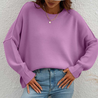 Zoé | Pull en Tricot Décontracté de Couleur Unie