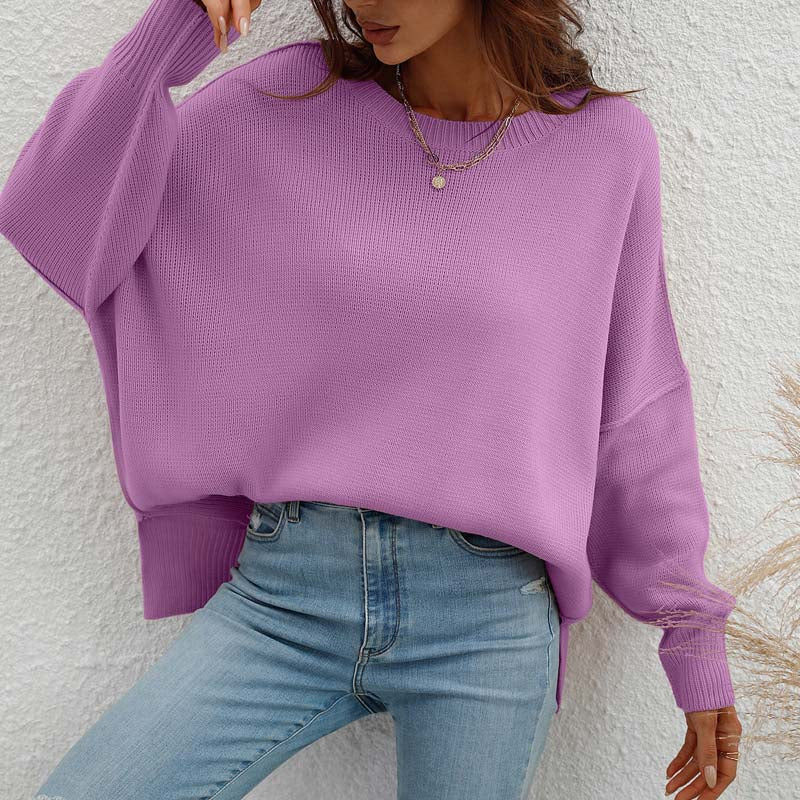 Zoé | Pull en Tricot Décontracté de Couleur Unie