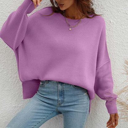 Zoé | Pull en Tricot Décontracté de Couleur Unie