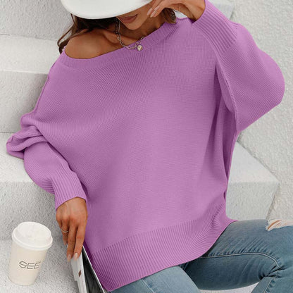 Zoé | Pull en Tricot Décontracté de Couleur Unie