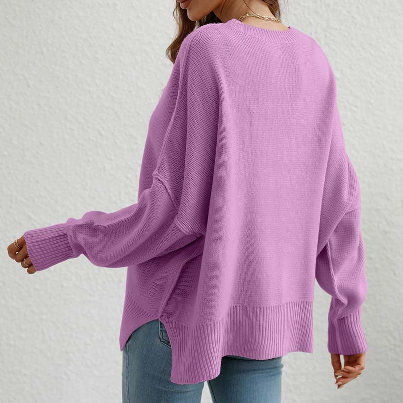 Zoé | Pull en Tricot Décontracté de Couleur Unie