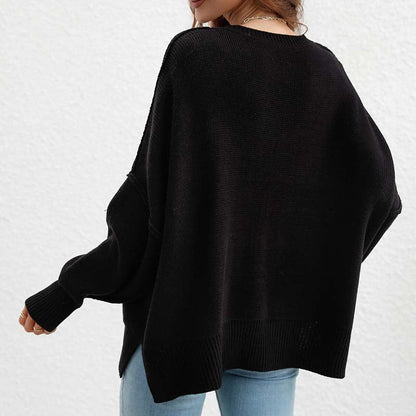 Zoé | Pull en Tricot Décontracté de Couleur Unie