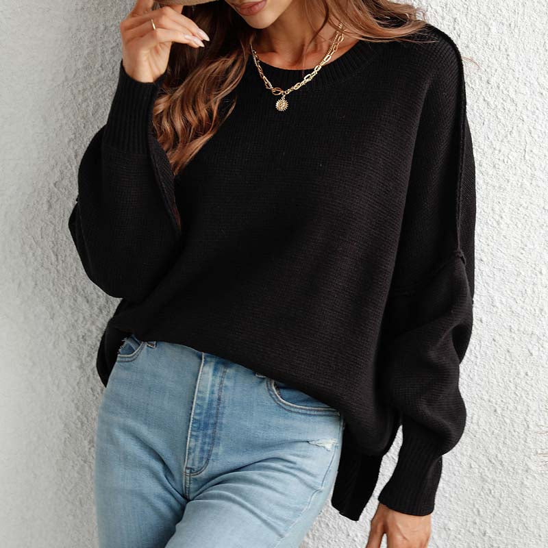 Zoé | Pull en Tricot Décontracté de Couleur Unie