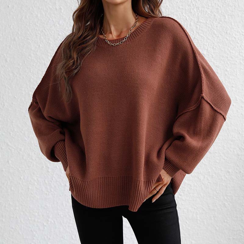 Zoé | Pull en Tricot Décontracté de Couleur Unie