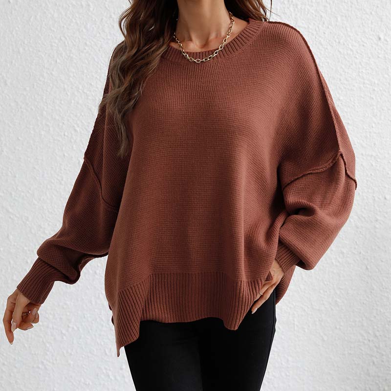Zoé | Pull en Tricot Décontracté de Couleur Unie