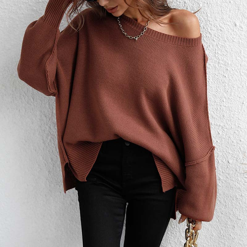Zoé | Pull en Tricot Décontracté de Couleur Unie