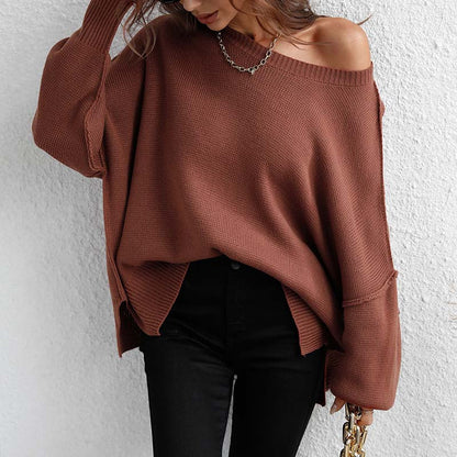 Zoé | Pull en Tricot Décontracté de Couleur Unie