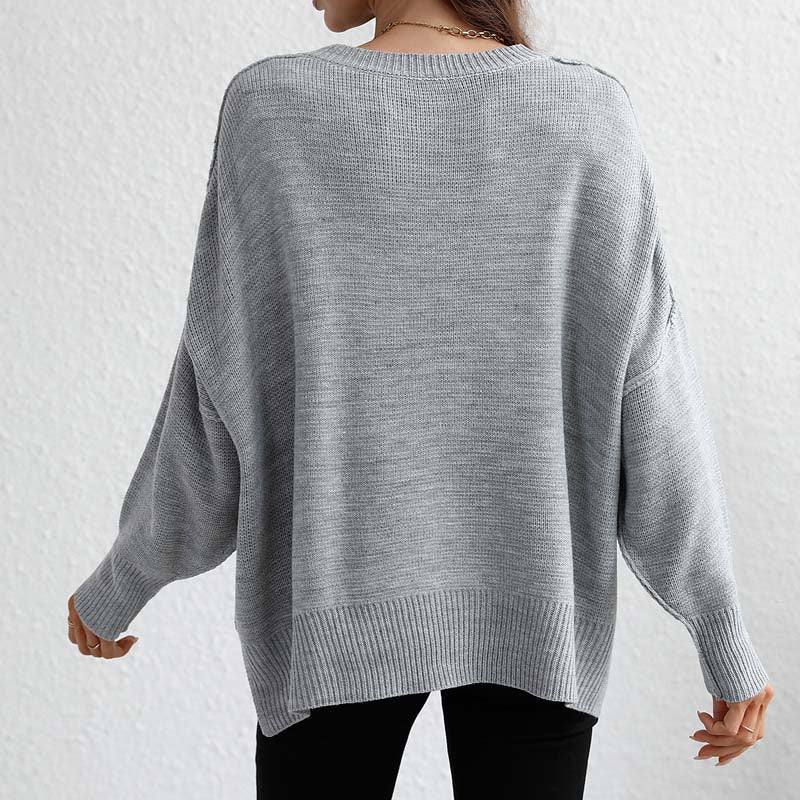 Zoé | Pull en Tricot Décontracté de Couleur Unie