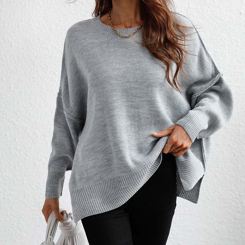 Zoé | Pull en Tricot Décontracté de Couleur Unie