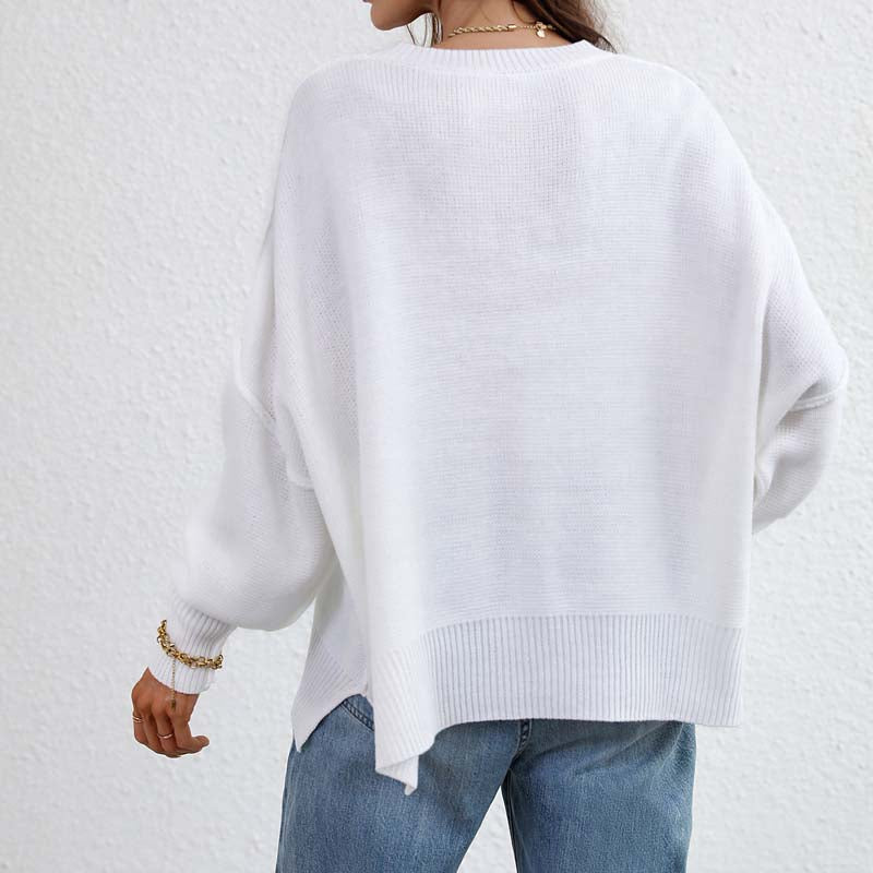 Zoé | Pull en Tricot Décontracté de Couleur Unie