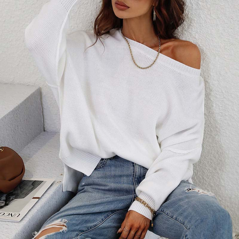 Zoé | Pull en Tricot Décontracté de Couleur Unie