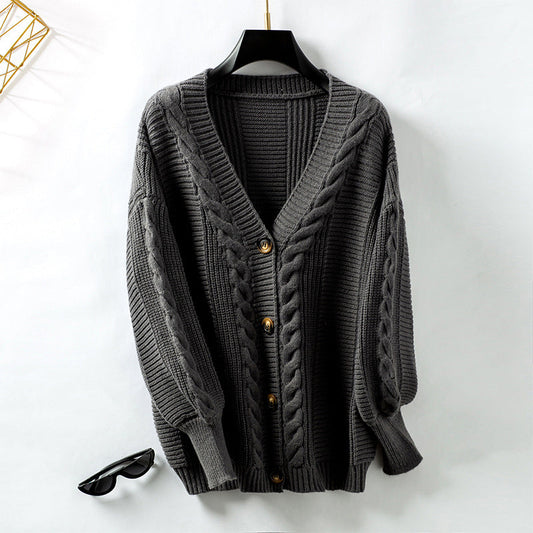 Cardigan Vintage en Maille Torsadée