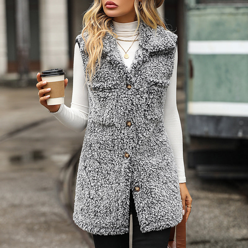 Cardigan Gilet Décontracté en Peluche