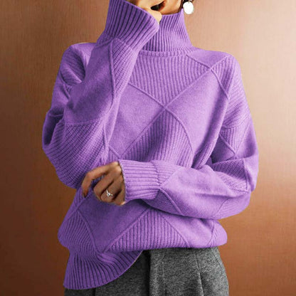Valentine | Pull en Tricot Décontracté de Couleur Unie