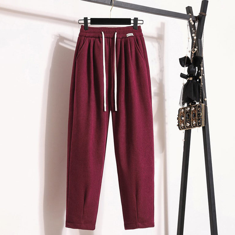 Véronique | Pantalon Chaud de Couleur Unie