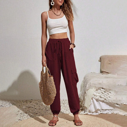 Estelle | Pantalon Décontracté de Couleur Unie