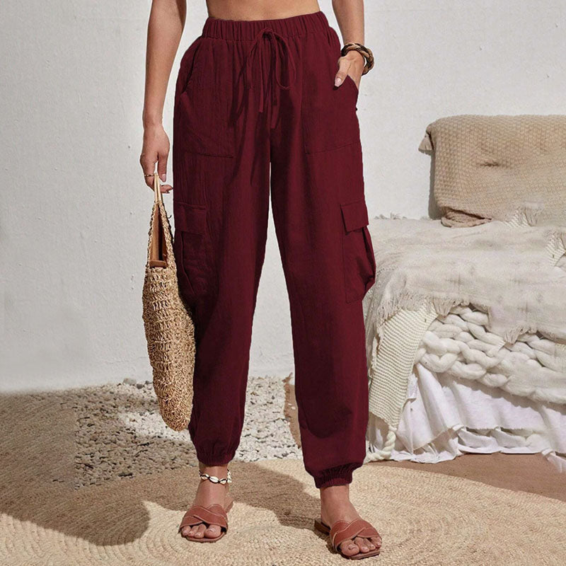 Estelle | Pantalon Décontracté de Couleur Unie
