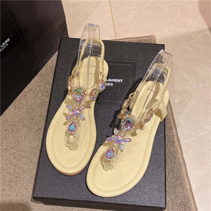 Sylvie | Sandales Décontractées Ornées de Strass