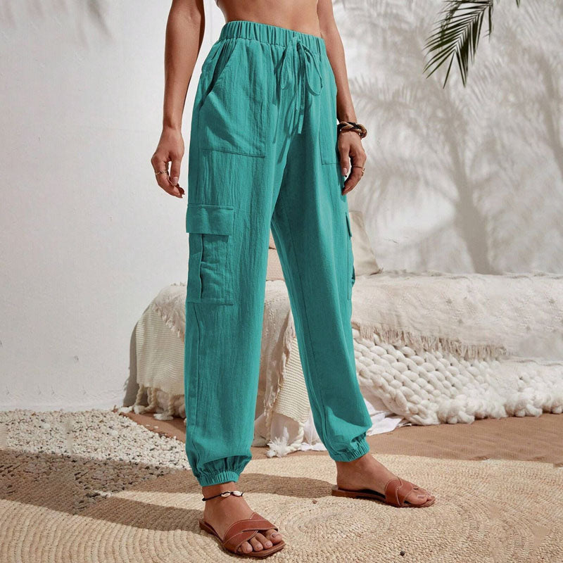 Estelle | Pantalon Décontracté de Couleur Unie