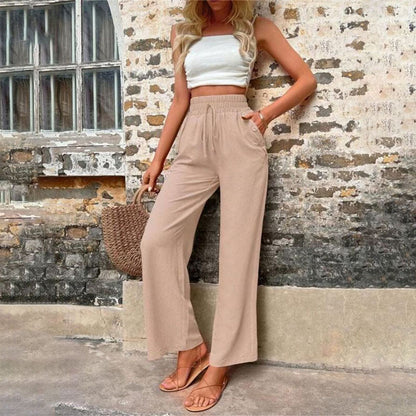 Danièle | Pantalon Décontracté de Couleur Unie