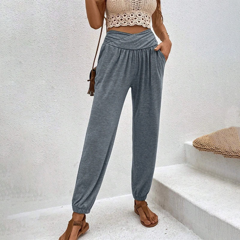Ghislaine | Pantalon Décontracté de Couleur Unie
