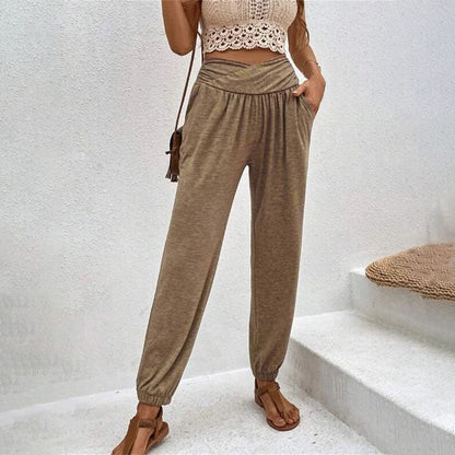 Ghislaine | Pantalon Décontracté de Couleur Unie