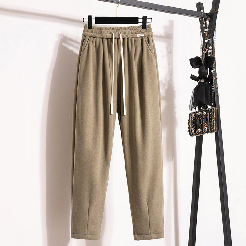 Véronique | Pantalon Chaud de Couleur Unie