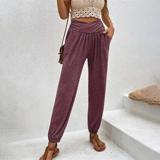 Ghislaine | Pantalon Décontracté de Couleur Unie