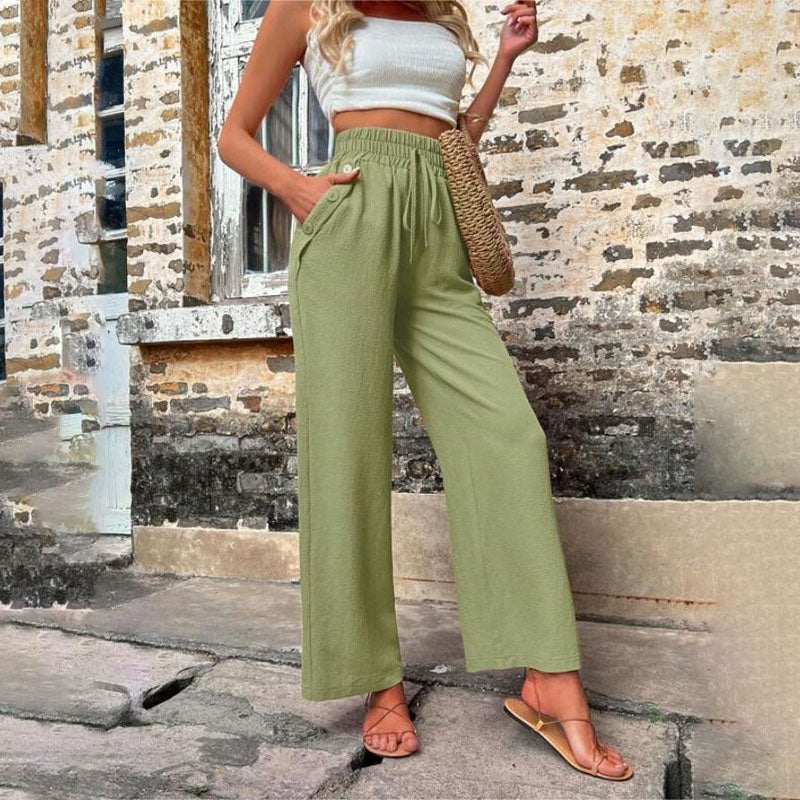 Danièle | Pantalon Décontracté de Couleur Unie