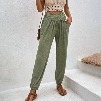 Ghislaine | Pantalon Décontracté de Couleur Unie