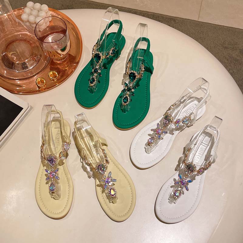 Sylvie | Sandales Décontractées Ornées de Strass