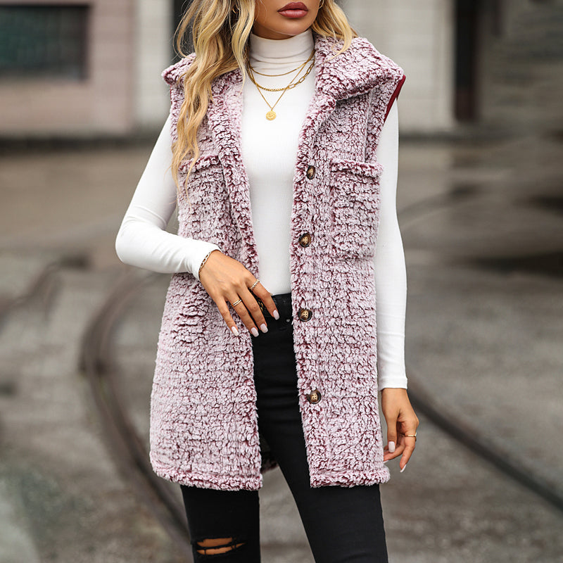 Cardigan Gilet Décontracté en Peluche