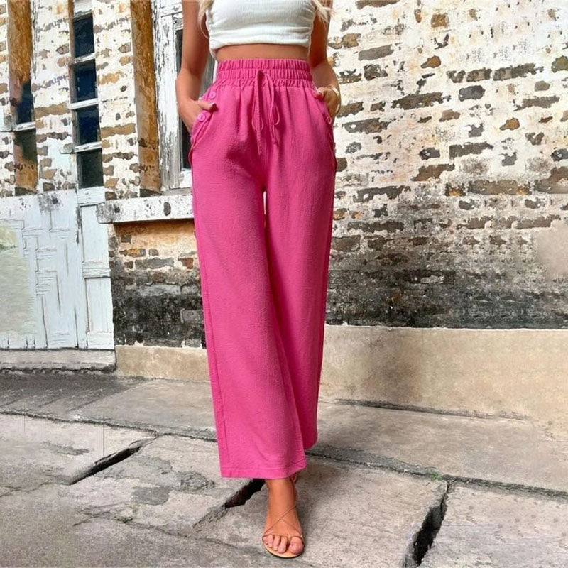 Danièle | Pantalon Décontracté de Couleur Unie