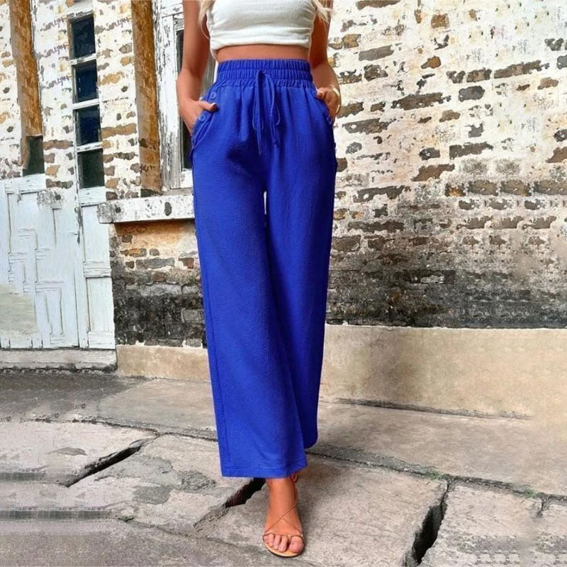 Danièle | Pantalon Décontracté de Couleur Unie