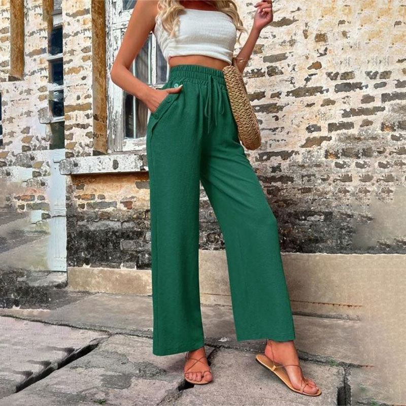Danièle | Pantalon Décontracté de Couleur Unie
