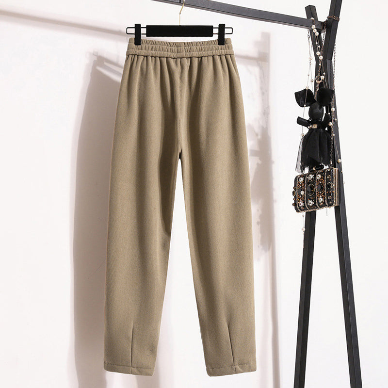 Véronique | Pantalon Chaud de Couleur Unie