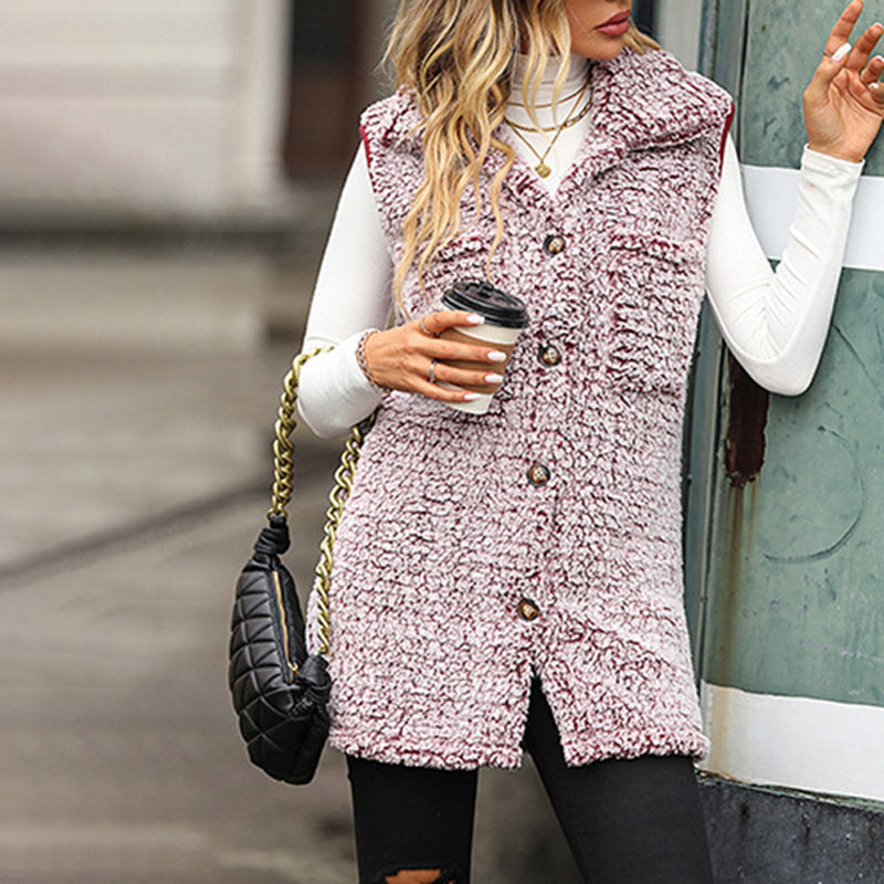 Cardigan Gilet Décontracté en Peluche
