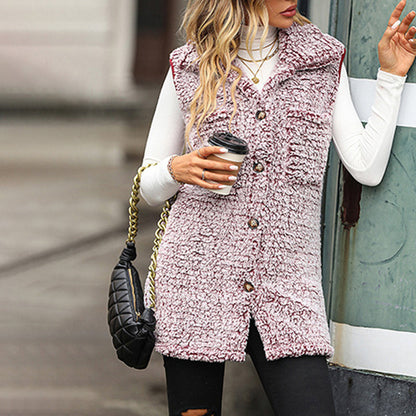 Cardigan Gilet Décontracté en Peluche