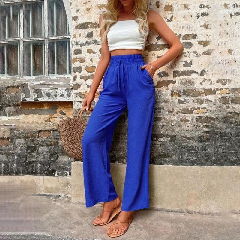 Danièle | Pantalon Décontracté de Couleur Unie