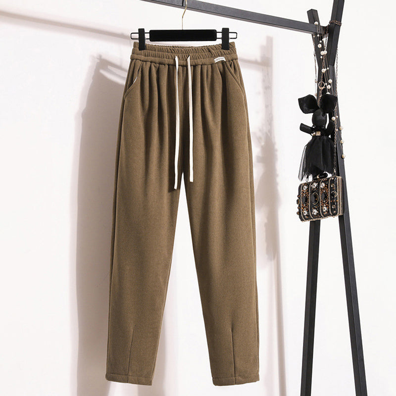 Véronique | Pantalon Chaud de Couleur Unie