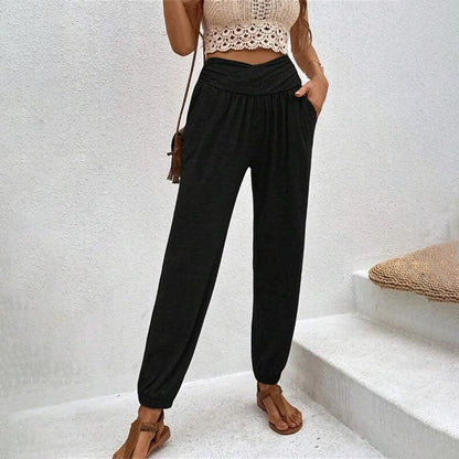 Ghislaine | Pantalon Décontracté de Couleur Unie
