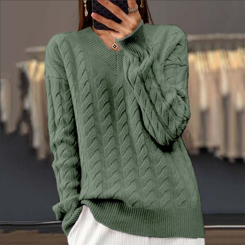 Pull Décontracté en Maille Torsadée
