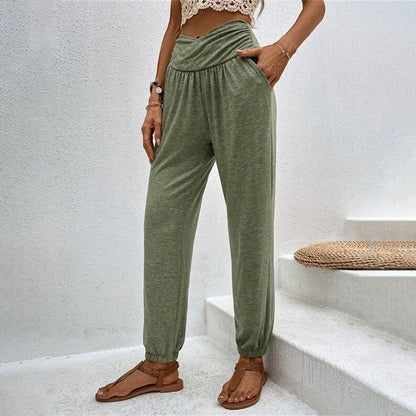 Ghislaine | Pantalon Décontracté de Couleur Unie