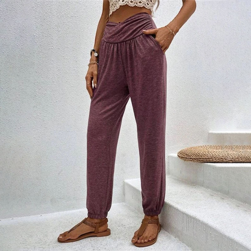 Ghislaine | Pantalon Décontracté de Couleur Unie