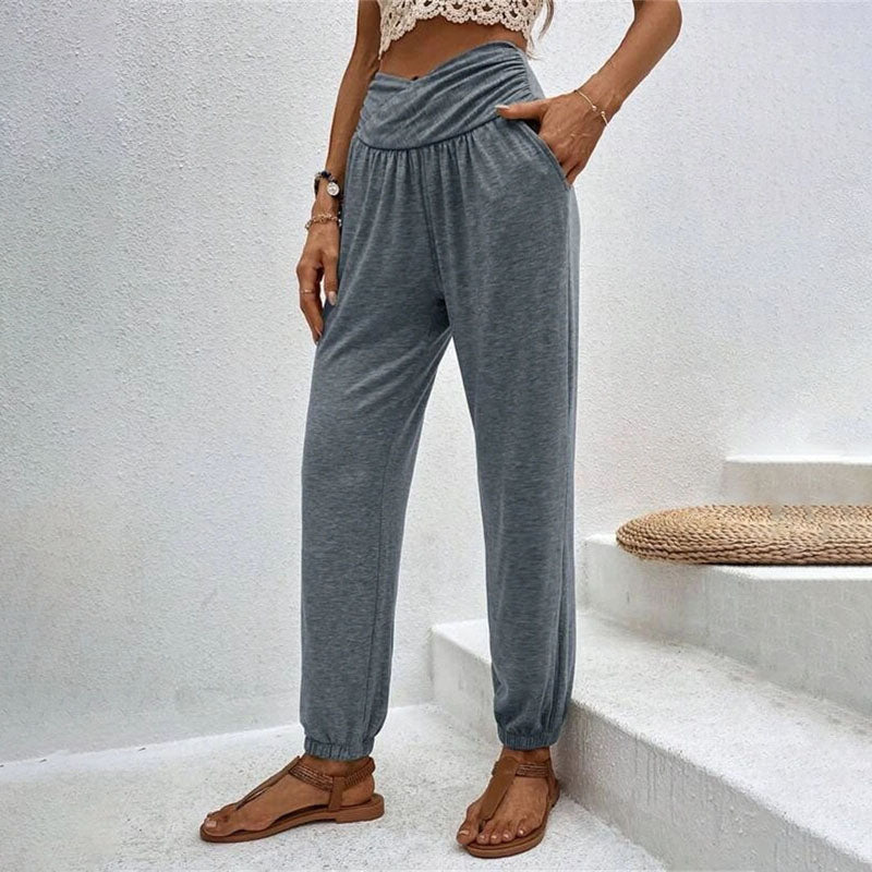Ghislaine | Pantalon Décontracté de Couleur Unie