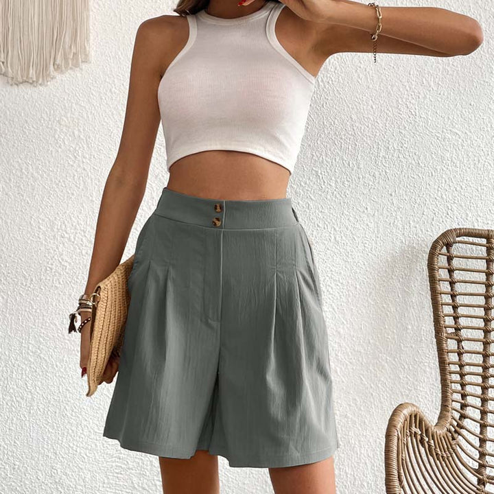 Short Décontracté De Couleur Unie