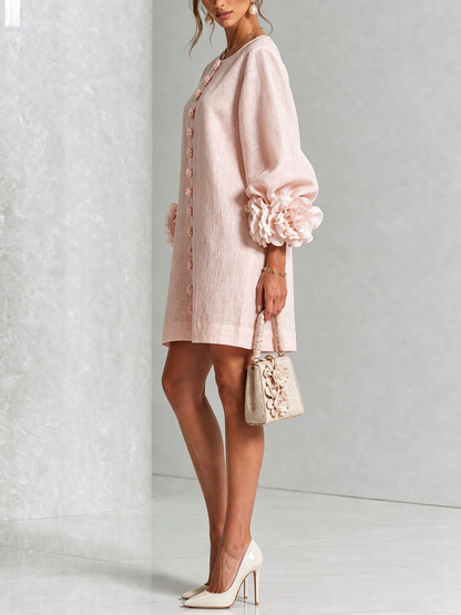 Amara | Robe Mini Élégante à Boutons Floraux