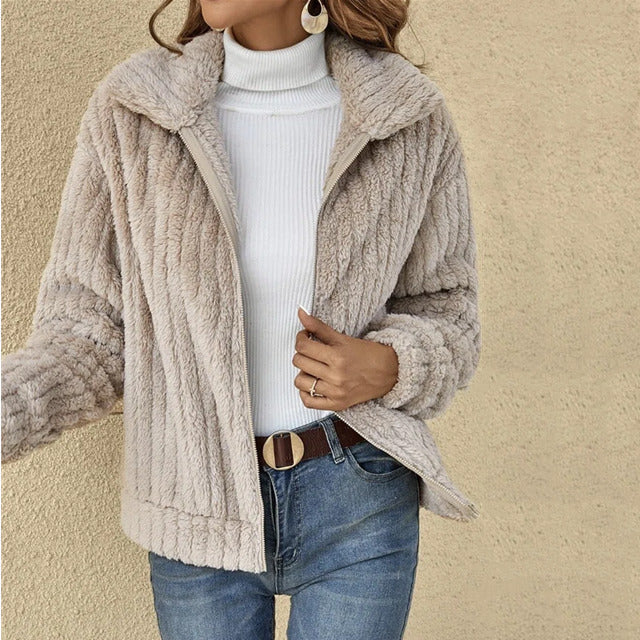 Manteau en Peluche Chaud Décontracté